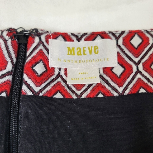 Maeve By Anthropolgie Geometric Red Skirt. Size Small - Picture 6 of 8